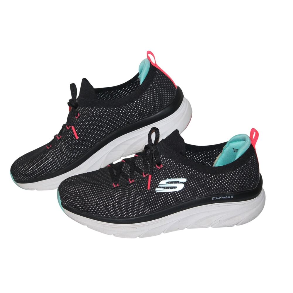Skechers D'Lux Walker Casual Sneakers, 149311, Black/Turq/Pink, Women's Size 11